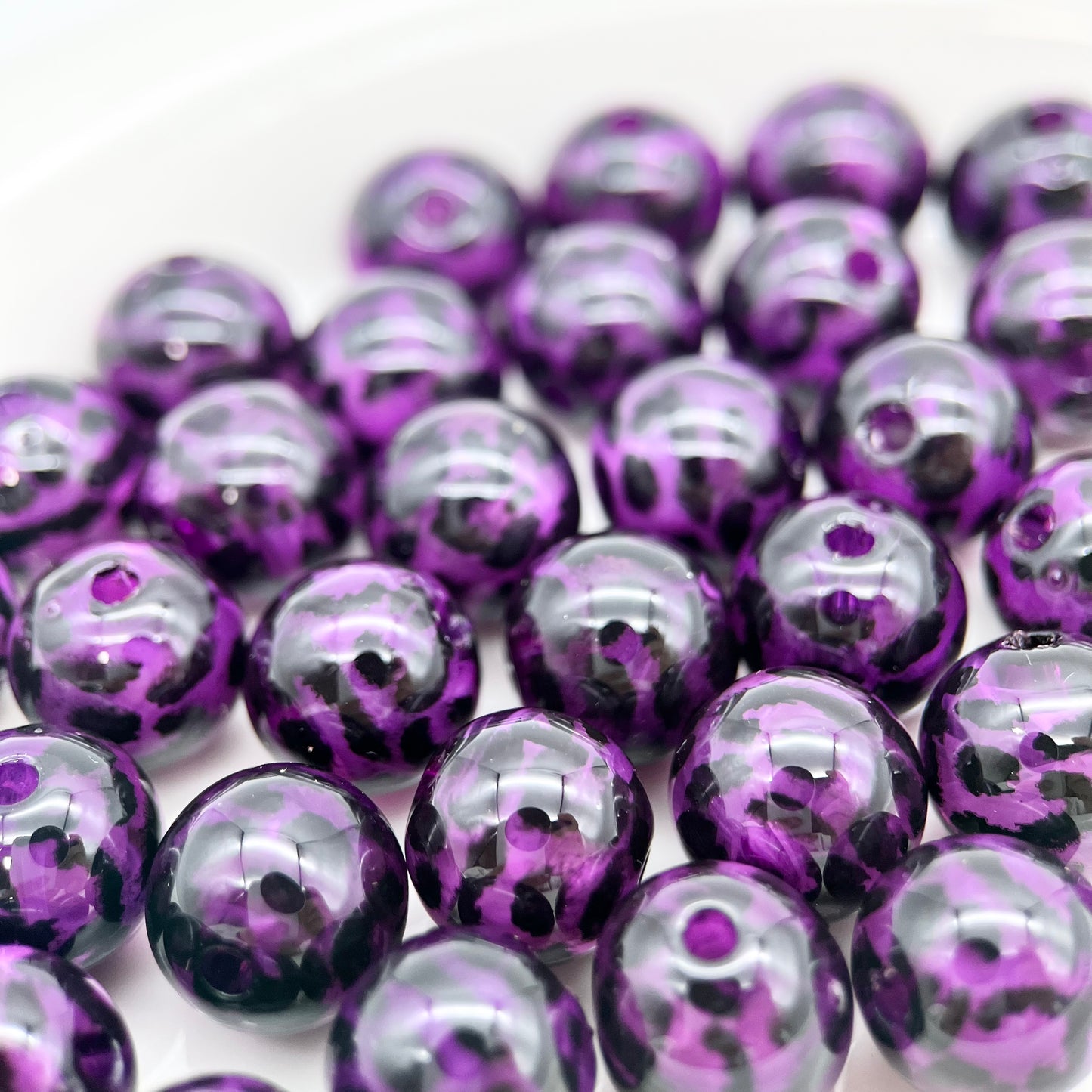 S35豹柄アクリルビーズ