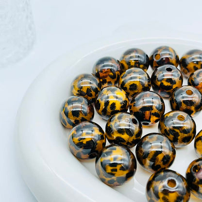 S56豹柄アクリルビーズ（16MM）
